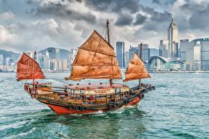 Hintergrundbilder Schiffe Segeln Hongkong China Kowloon Victoria Harbor