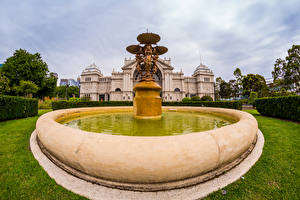 Bilder Australien Melbourne Parks Springbrunnen Skulpturen Natur