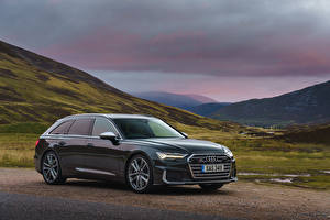 桌面壁纸，，奥迪，金屬漆，旅行車，2019 S6 Avant TDI，汽车