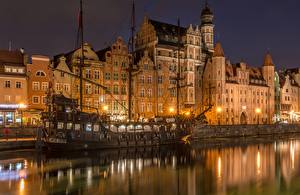 Hintergrundbilder Gebäude Danzig Polen Schiffe Segeln Nacht Kanal  Städte