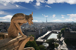 Bilder Himmel Gebäude Frankreich Skulpturen Dämon Paris Städte