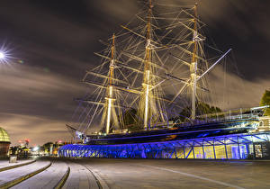 Fotos England Schiff Segeln London Museum Nacht Cutty Sark Museum Städte