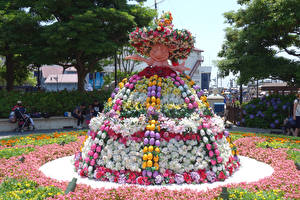 Sfondi desktop Pasqua Giappone Tokyo Parco Disneyland Rose Lilium Disegno Cappello Uovo Disney Resort Natura