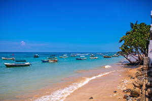 Papel de Parede Desktop Sri Lanka Costa Mar Barcos Praias Galle