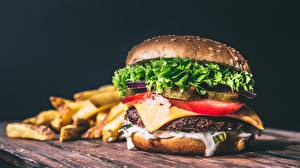 Tapety na pulpit Hamburger Fast food Bułeczki Zbliżenie