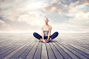 Hintergrundbilder Lotussitz Yoga Erholung Sitzt Hand Bein Mädchens