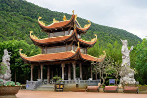 Фото Вьетнам Храмы Скульптура Скамья Buddhist Temple Truc Lam Ho Quco Zen Monastery on Phu Quoc Island город