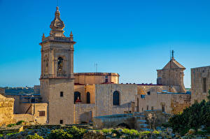 桌面壁纸，，马耳他，主教座堂，要塞，塔式建築，Cittadella, Gozo，