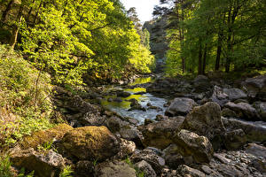 Papel de Parede Desktop Reino Unido Parques Pedras País de Gales Córregos Snowdonia Naturaleza