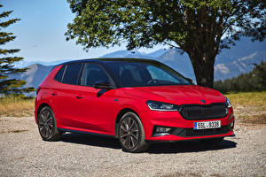 Wallpaper Skoda Red Metallic Fabia Monte Carlo, 2022 auto