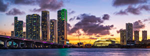 Hintergrundbilder Vereinigte Staaten Haus Wolkenkratzer Abend Florida