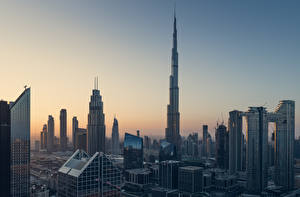 Bilder VAE Haus Wolkenkratzer Dubai Morgen Burj Khalifa