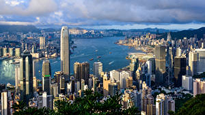 Hintergrundbilder Hongkong Haus Wolkenkratzer Bucht