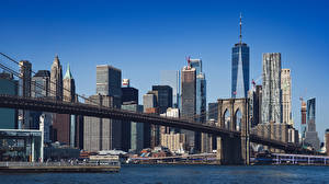 Fotos Vereinigte Staaten Haus Wolkenkratzer Brücke New York City