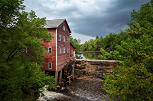 Bilder USA Fluss Gebäude Wassermühle Dells Mill Natur