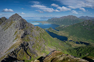 Fotos Norwegen Lofoten Berg Fjord