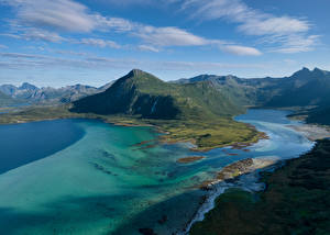 Bilder Norwegen Gebirge Lofoten Fjord Natur