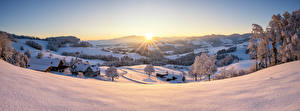 Fotos Schweiz Berg Panorama Landschaftsfotografie Winter Alpen Schnee Sonne