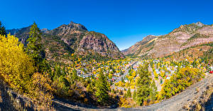 Bilder USA Berg Panorama Gebäude Ouray Natur