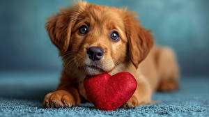 Picture Puppies Heart Glance Blurred background animal