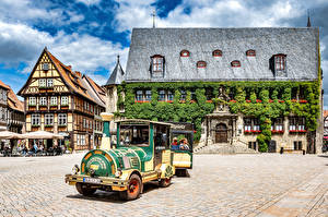 Image Germany Houses Town square Quedlinburg