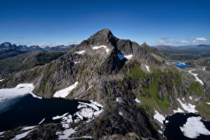 Bilder Norwegen Berg Lofoten See Natur