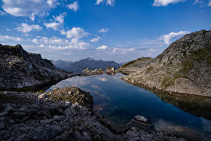 Hintergrundbilder Norwegen Gebirge Lofoten See Natur