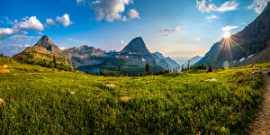 Fotos USA Park Gebirge Landschaftsfotografie Sonne Glacier National Park