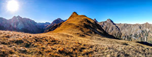 Desktop hintergrundbilder Österreich Berg Panorama Alpen Sonne Tirol Natur