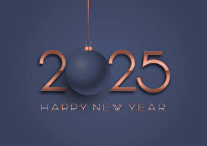 Wallpaper New year Balls Word - Lettering English 2025