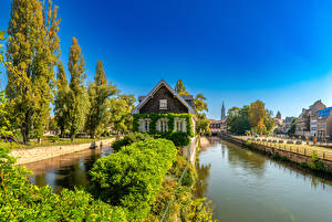 Wallpapers France Strasbourg Houses Canal