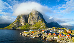 Hintergrundbilder Norwegen Berg Haus Lofoten Landschaftsfotografie Wolke Natur