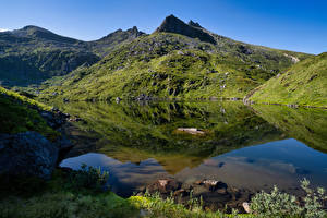 Bilder Norwegen Gebirge Lofoten See Natur