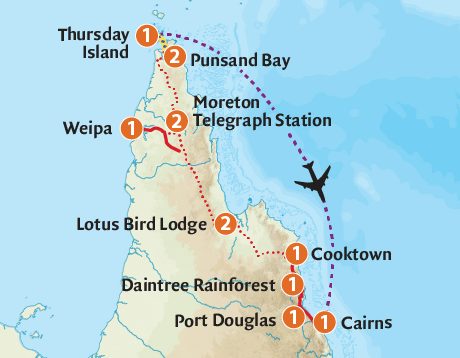 Cape York Itinerary Map