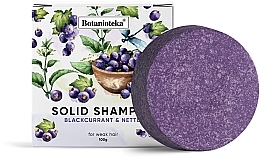 Vaste shampoo voor verzwakt haar "Zwarte bes en brandnetel" Botanioteka Solid Shampoo For Weak Hair