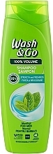 Shampooing à la menthe poivrée Wash&Go 100 % Volume Menthol Shampoo