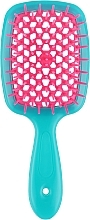 Brosse à cheveux, turquoise-rose Janeke Superbrush Small