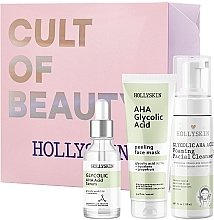 Set Hollyskin Glycolic AHA Acid Intensive Care (mask/100ml + foam/150ml + ser/50ml)