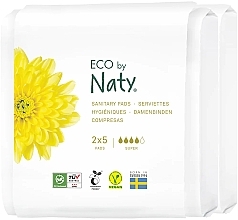 Sanitary Pads, 10 pcs Eco by Naty Super Travel Pack Pads