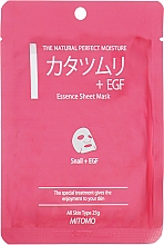 Gezichtsmasker 'Snail Mucin + EGF' Mitomo Essence Sheet Mask Snail + EGF