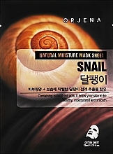 Masque tissu au filtrat de bave d'escargot pour visage Orjena Natural Moisture Snail Mask Sheet