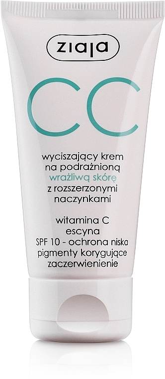 CC-крем "Успокаивающий" для чувствительной кожи с расширенными капиллярами - Ziaja Soothing CC-Cream SPF10