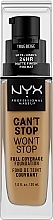 NYX Professional Makeup Can't Stop Won't Stop Full Coverage Foundation Тональная основа