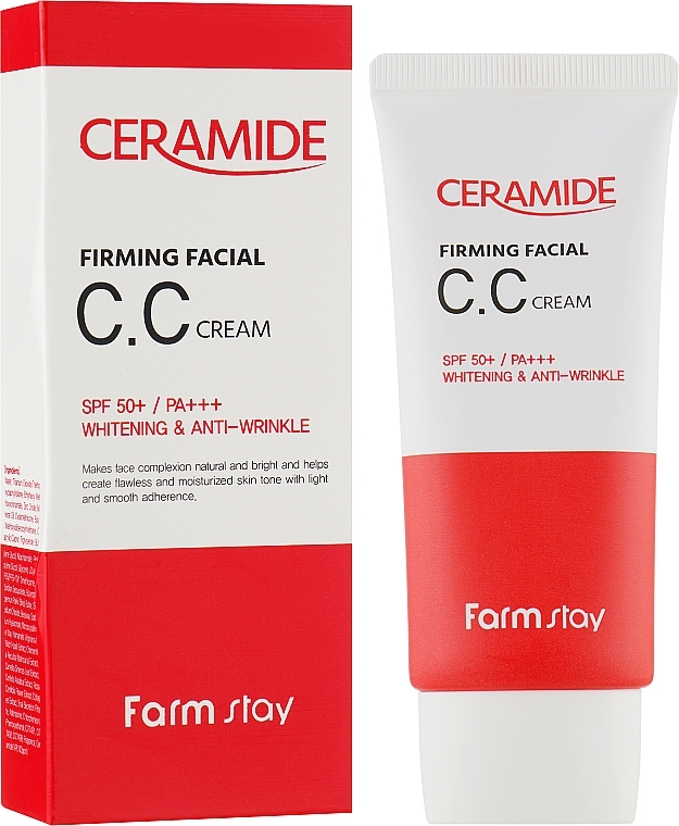 Укрепляющий CC крем для лица с керамидами SPF50+ - Farmstay Ceramide Firming Facial CC Cream