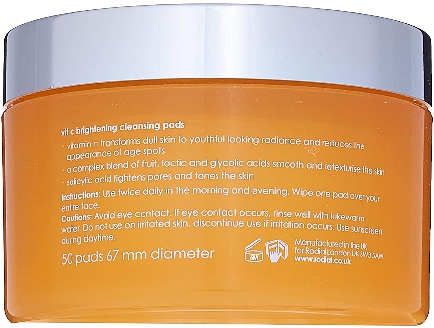 Очищающие пады для лица Rodial Pure Vitamin C Formulated Brightening Cleansing Pad