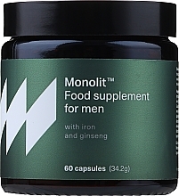 Dzelzs un žeņšeņa uztura bagātinātājs vīriešiem Monolit Food Supplement For Men With Iron And Ginseng