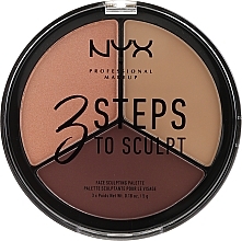 NYX Professional Makeup 3 Steps To Sculpting Palette Палетка корректирующих средств