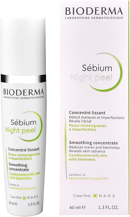 Разглаживающий концентрат - Bioderma Sebium Night Peel Smoothing Concentrate