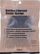 Спонж-конняку с древесным углём Purito Bamboo Charcoal Konjac Sponge