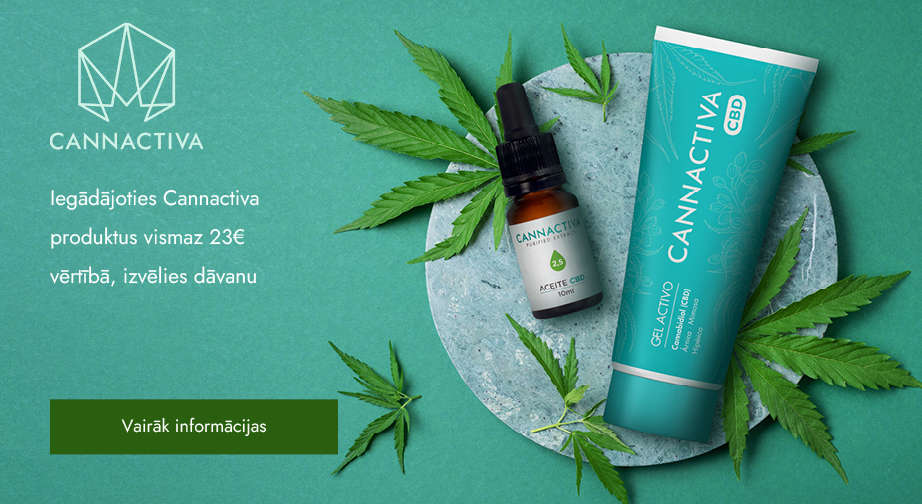 Iegādājoties Cannactiva produktus vismaz 23€ vērtībā, izvēlies dāvanu